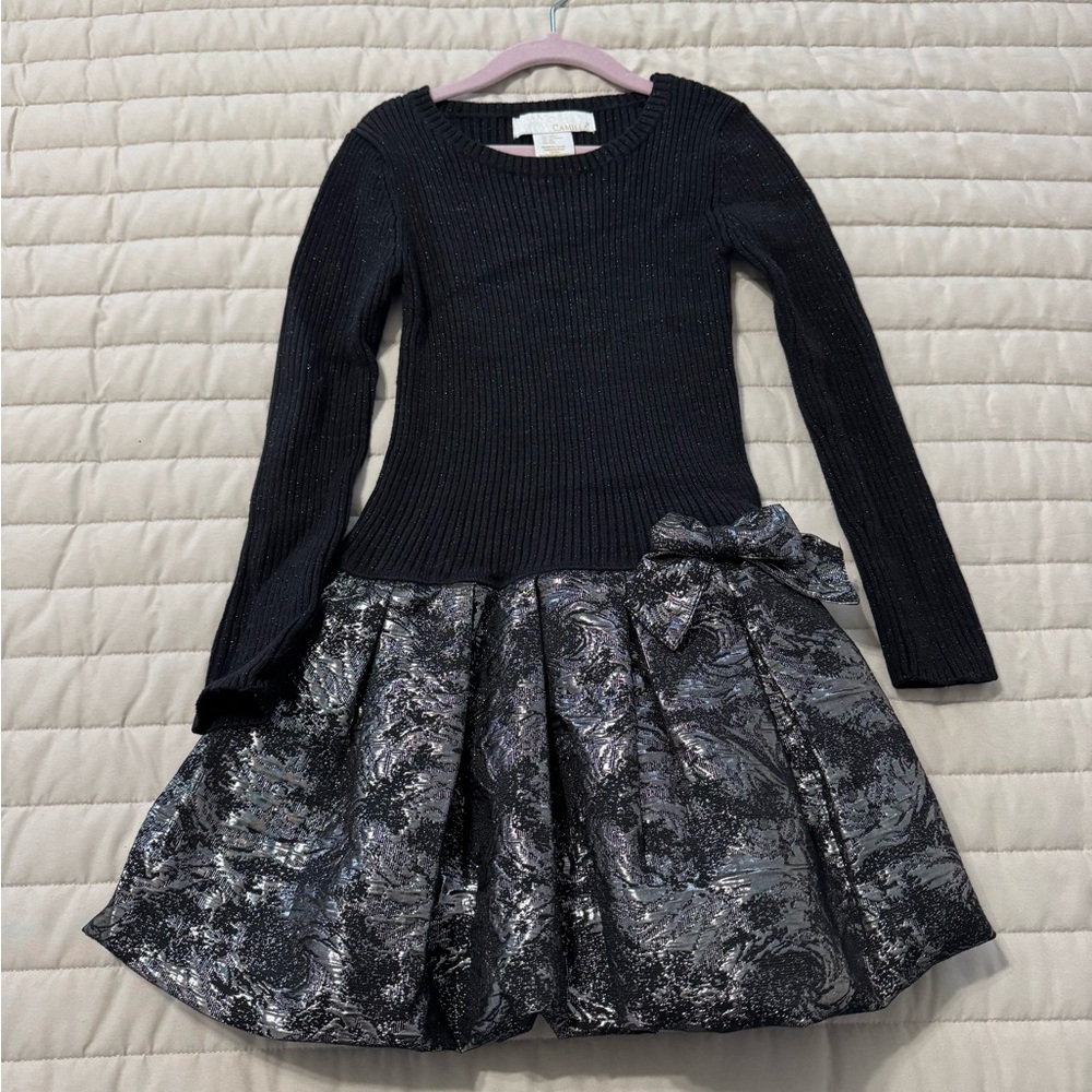 Camilla Black and Silver Formal Kids Dress